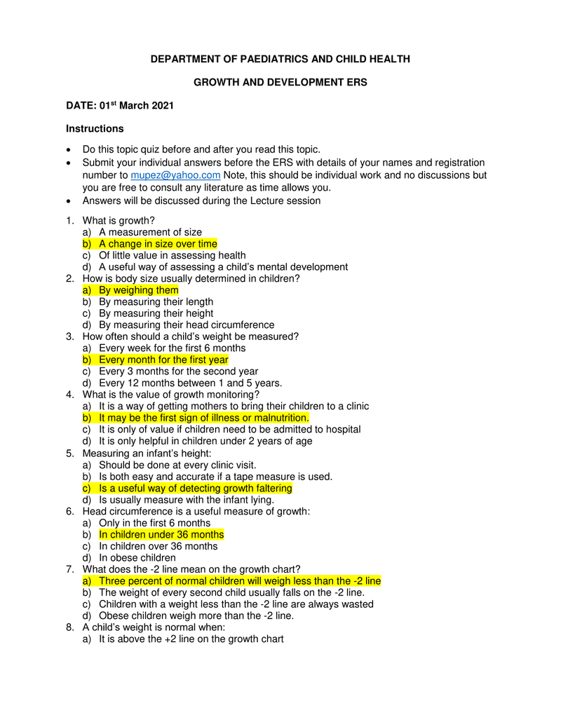 GROWTH AND DEVELOPMENT ERS cover