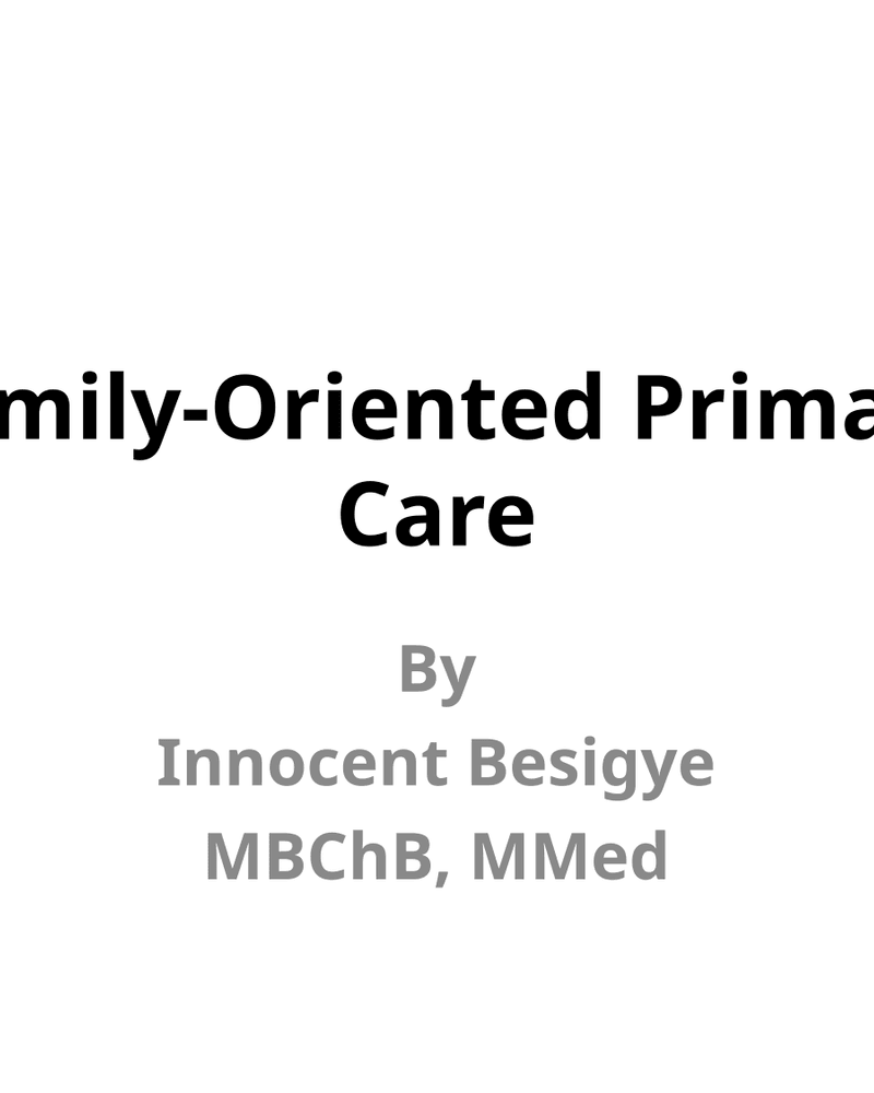 Family-Oriented Primary Care cover