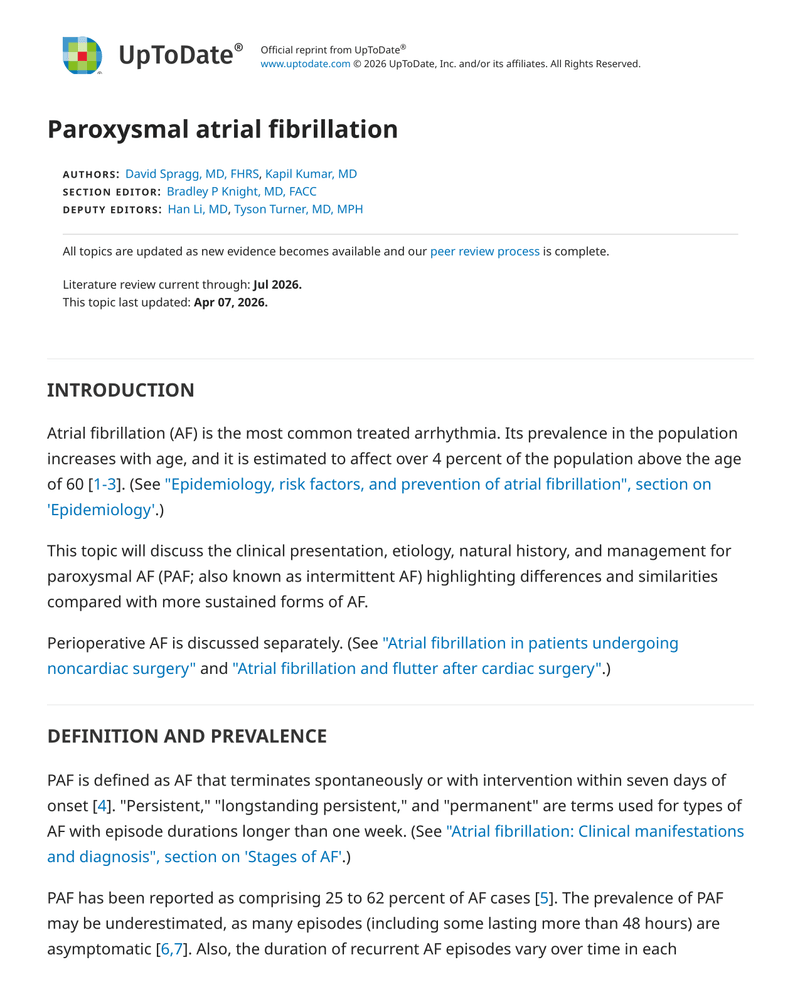 PAROXYSMAL ATRIAL FIBRILLATION cover