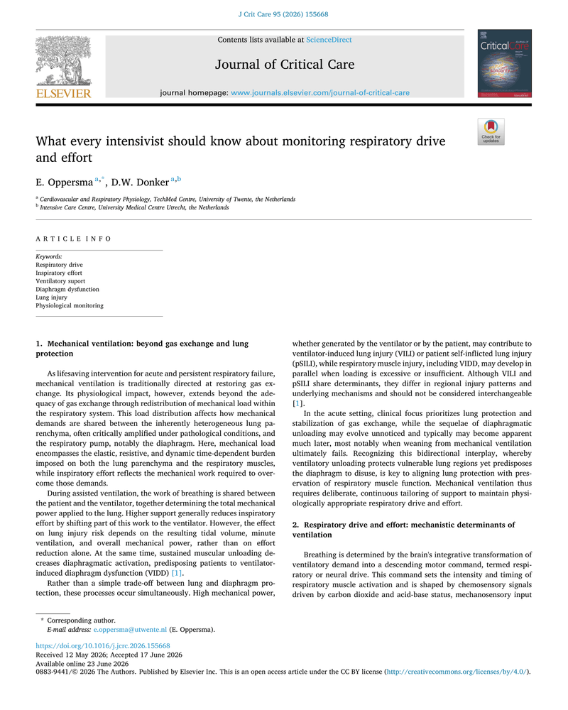 WHAT EVERY INTENSIVIST SHOULD KNOW ABOUT MONITORING RESPIRATORY DRIVE AND EFFORT cover
