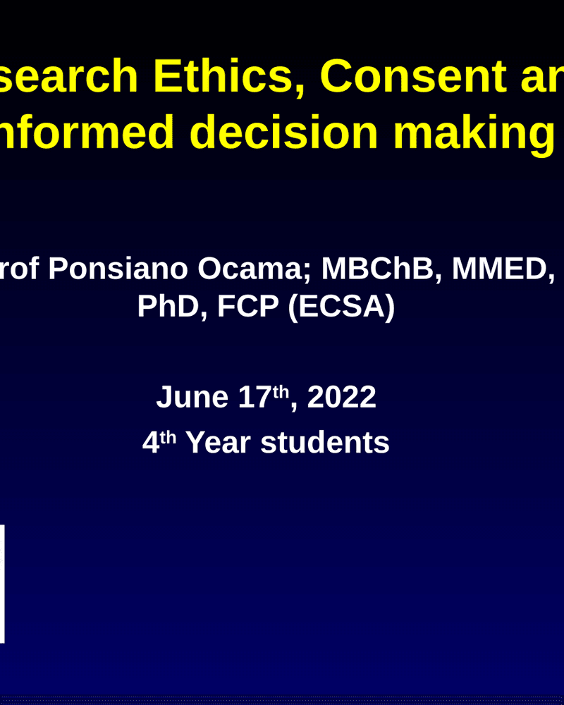 Reserach Ethics, consnet and and informed decision making March cover