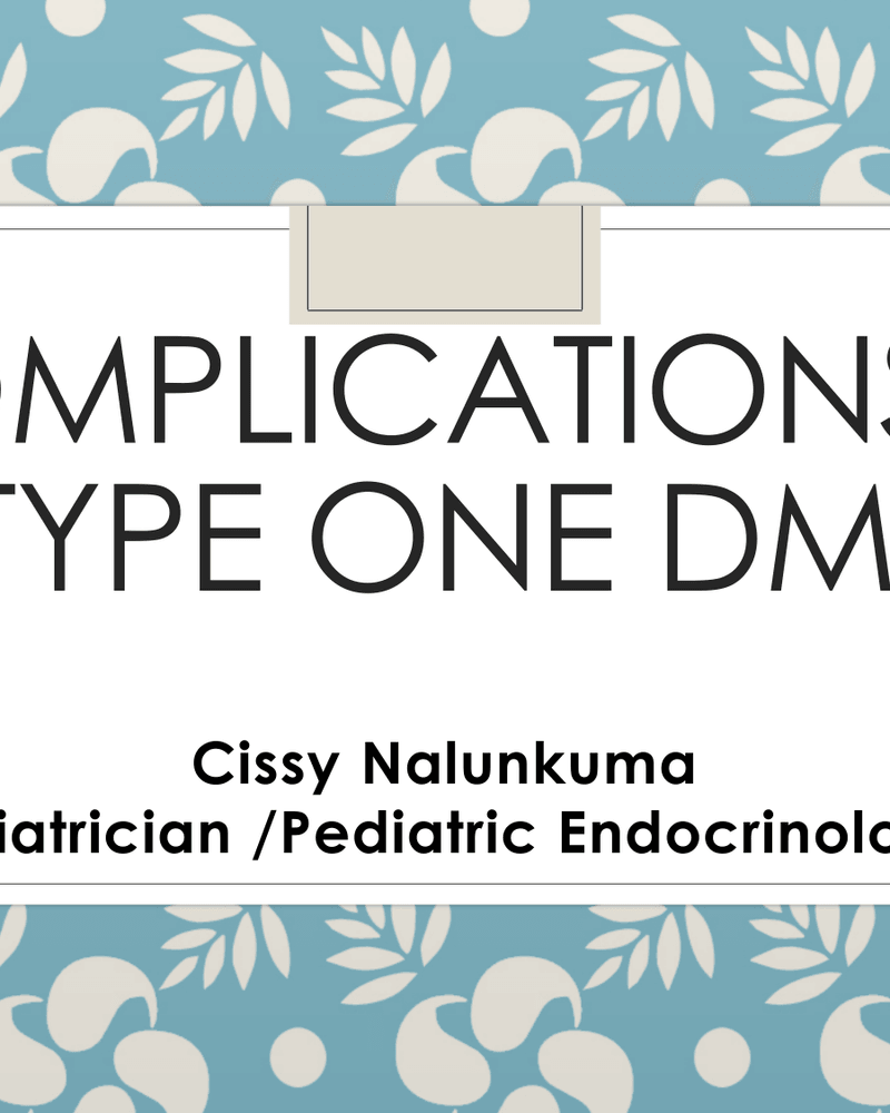COMPLICATIONS IN TYPE ONE DM. cover