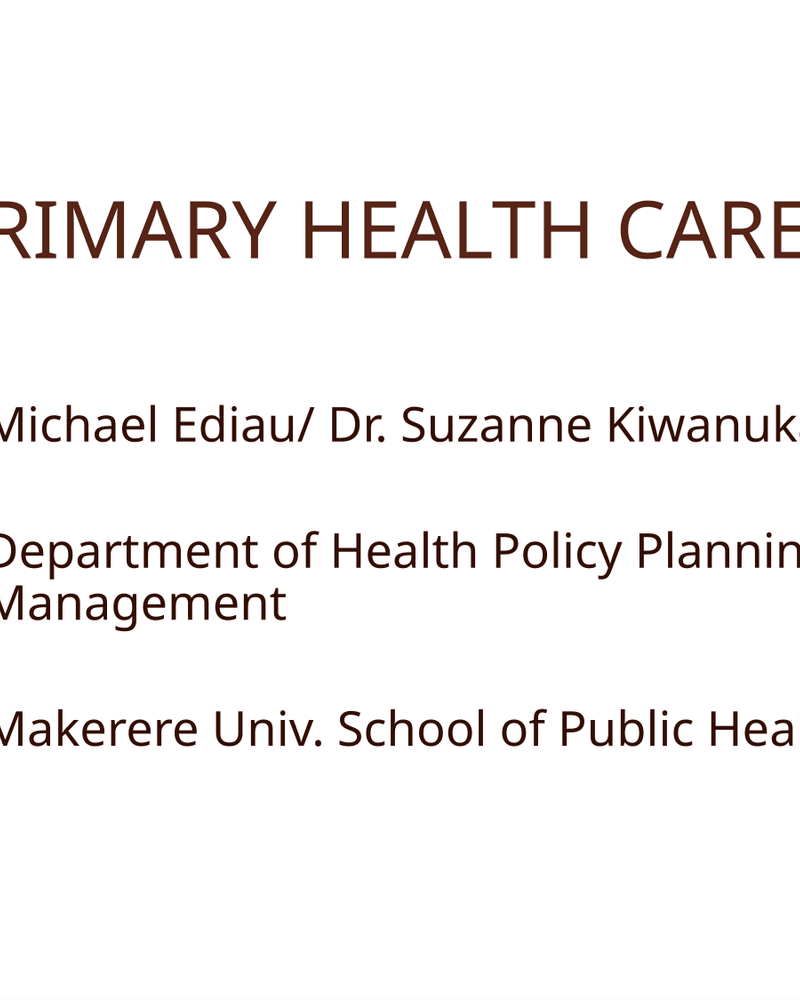 PRIMARY HEALTH CARE cover