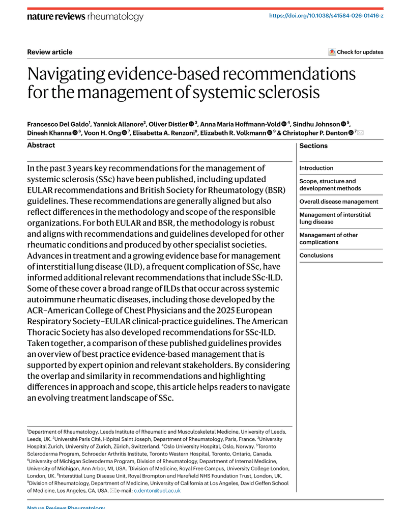 NAVIGATING EVIDENCE-BASED RECOMMENDATIONS FOR THE MANAGEMENT OF SYSTEMIC SCLEROSIS cover