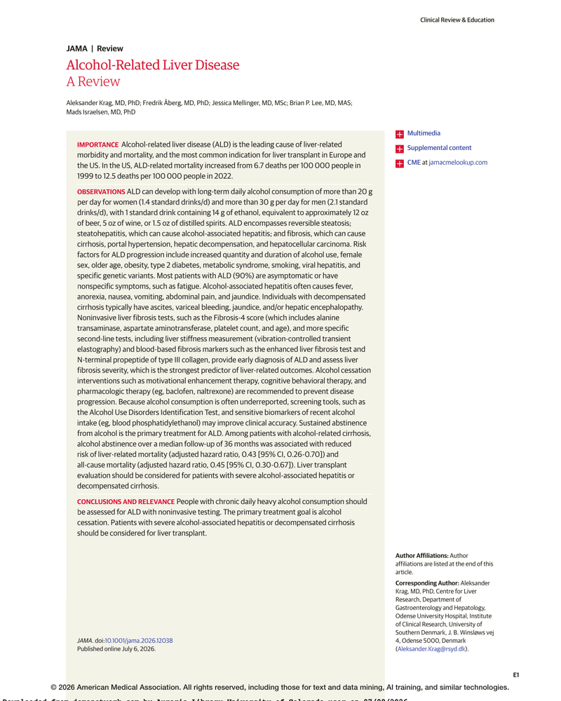 ALCOHOL-RELATED LIVER DISEASE cover