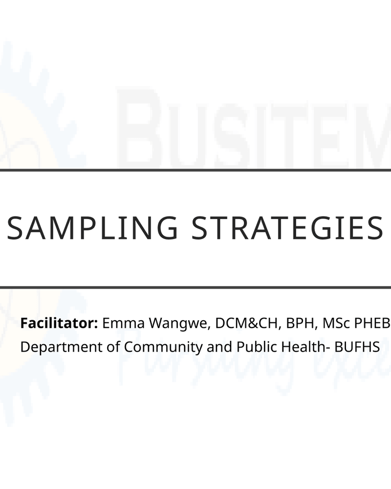 Sampling Strategies cover