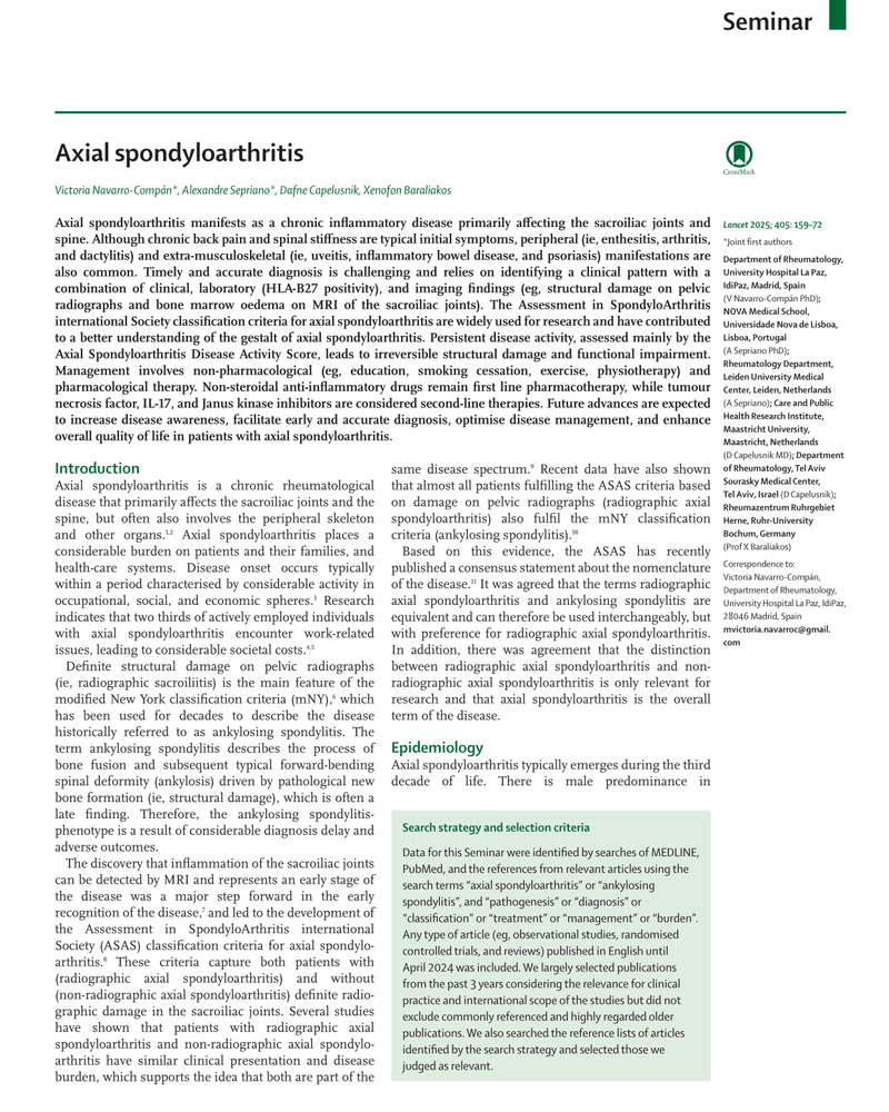 Axial spondyloarthritis cover