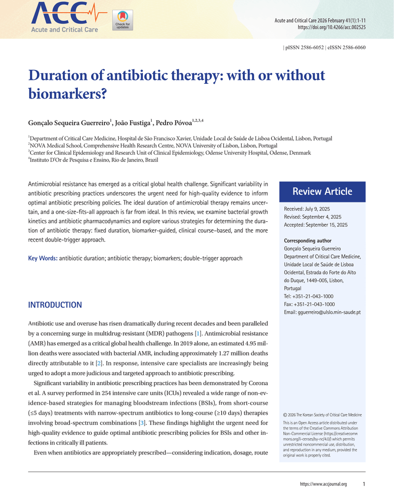 DURATION OF ANTIBIOTIC THERAPY: WITH OR WITHOUT BIOMARKERS? cover
