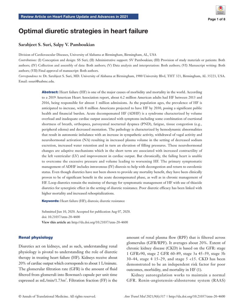 OPTIMAL DIURETIC STRATEGIES IN HEART FAILURE cover