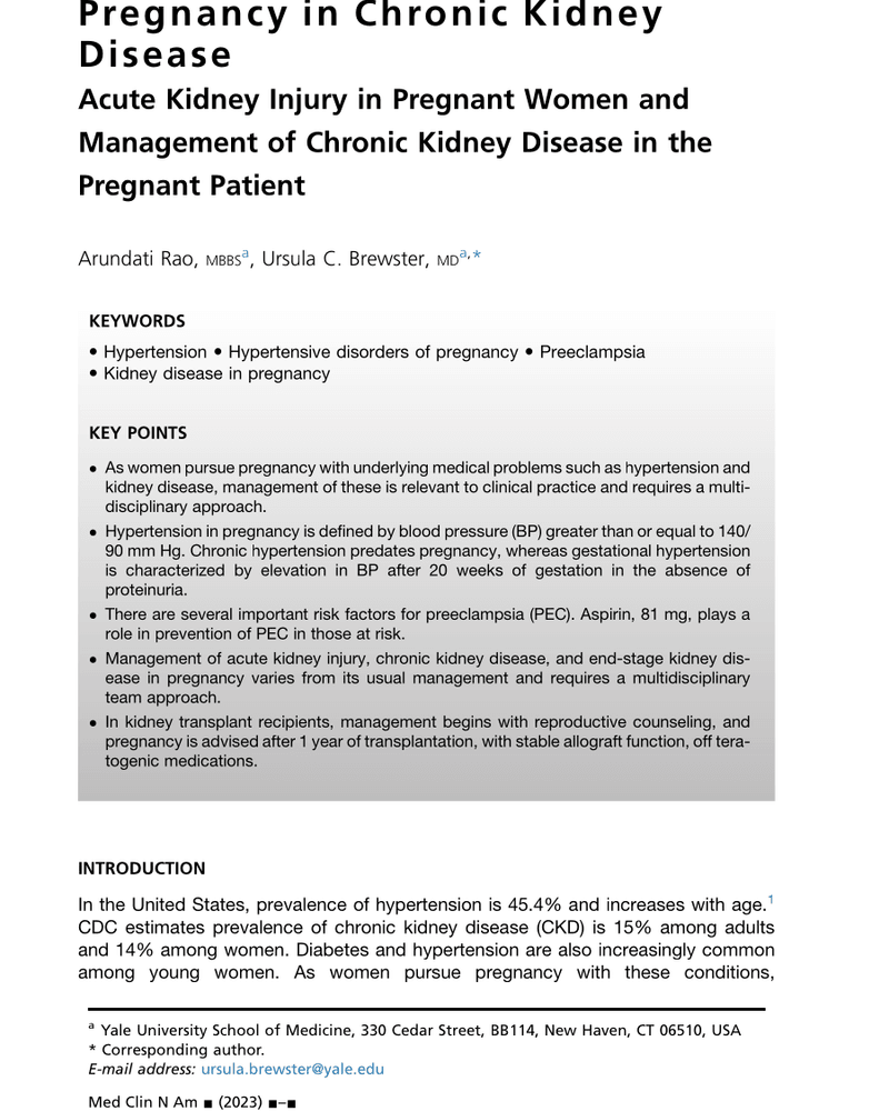 PREGNANCY IN CHRONIC KIDNEY DISEASE cover