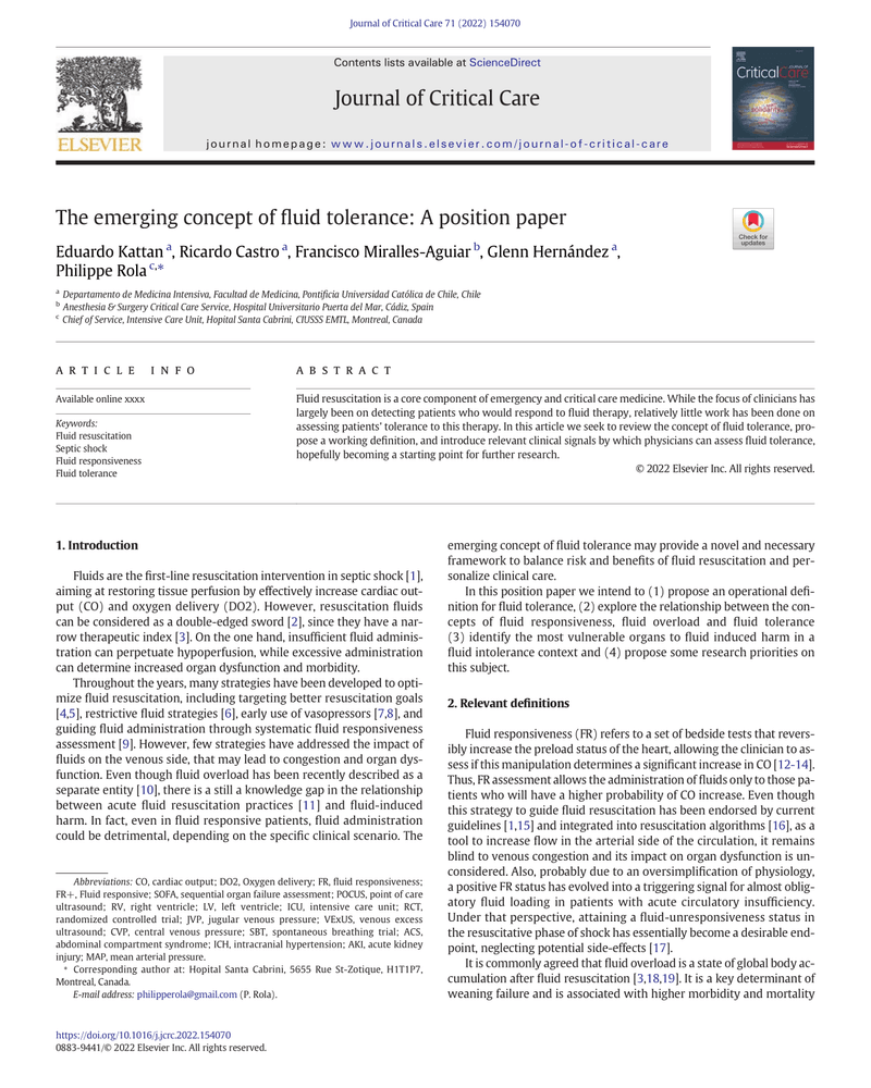 THE EMERGING CONCEPT OF FLUID TOLERANCE: A POSITION PAPER cover