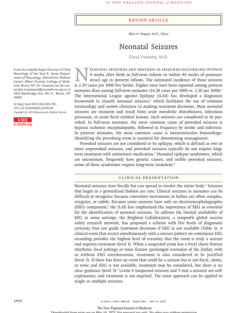 Neonatal Seizures cover