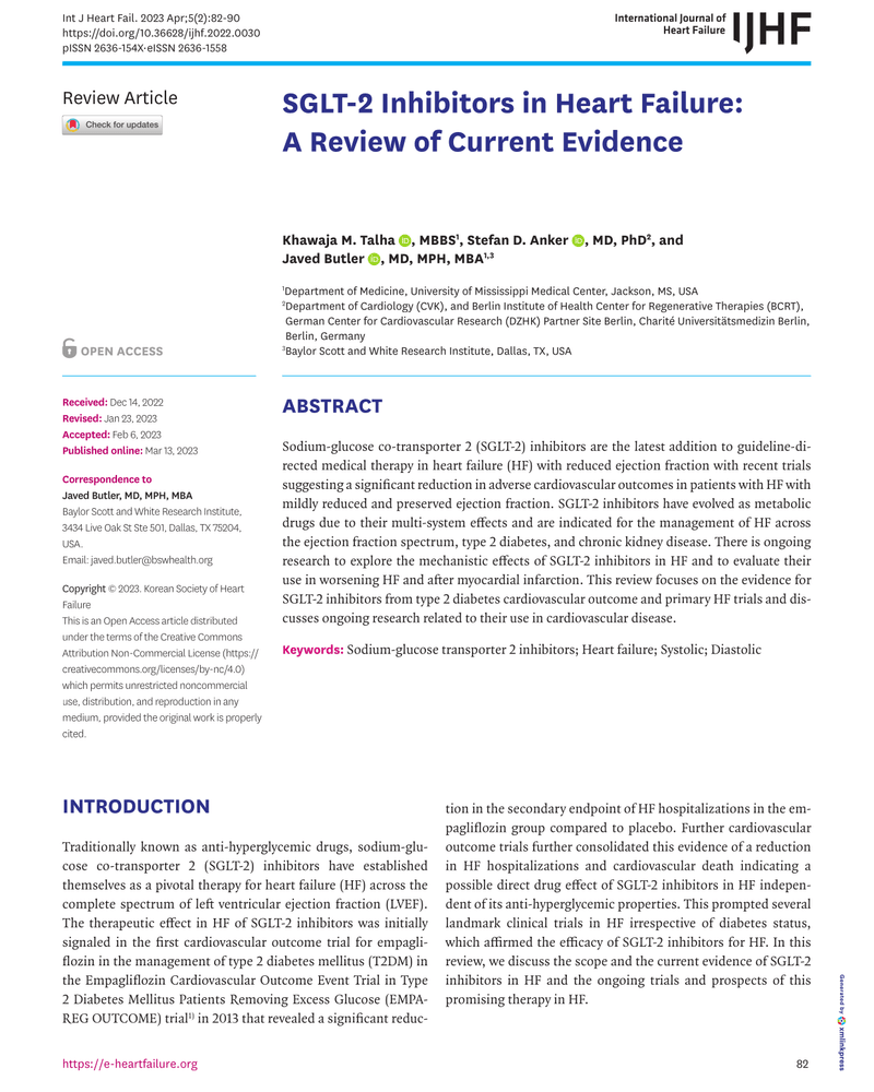 SGLT-2 Inhibitors in Heart Failure: A Review of Current Evidence cover