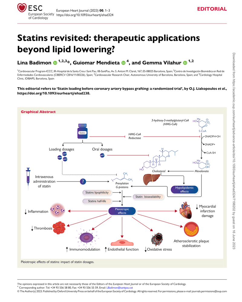 STATINS REVISITED: THERAPEUTIC APPLICATIONS BEYOND LIPID LOWERING? cover