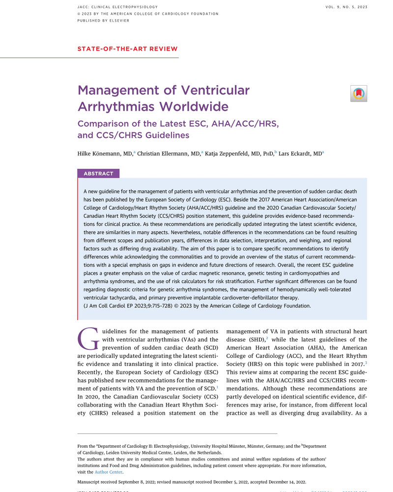 MANAGEMENT OF VENTRICULAR ARRHYTHMIAS WORLDWIDE cover