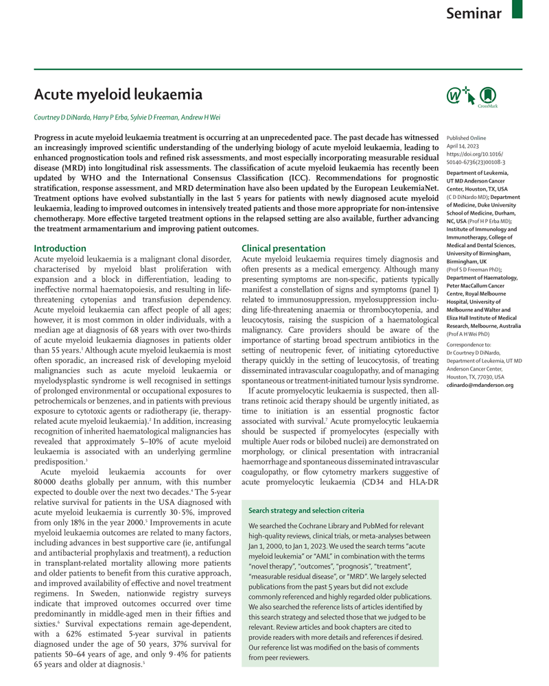 ACUTE MYELOID LEUKAEMIA cover