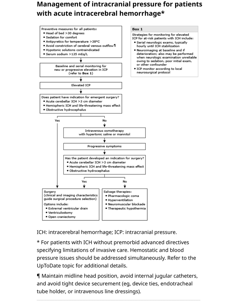 MANAGEMENT OF INTRACRANIAL PRESSURE FOR PATIENTS WITH ACUTE INTRACEREBRAL HEMORRHAGE cover