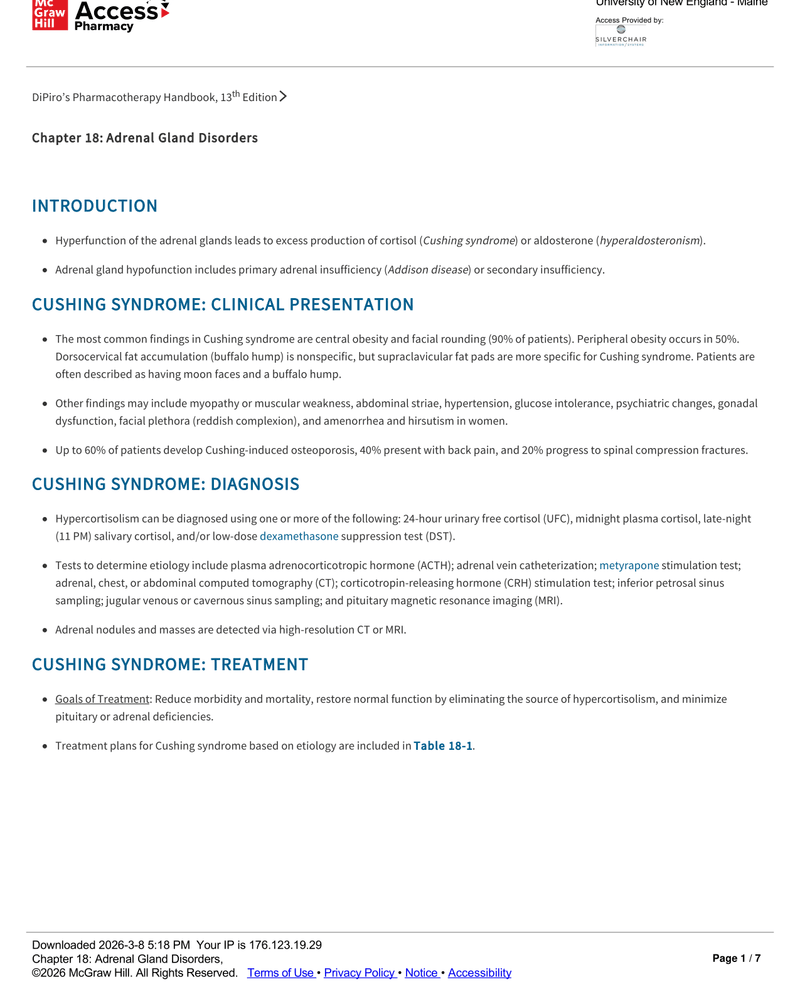 ADRENAL GLAND DISORDERS cover