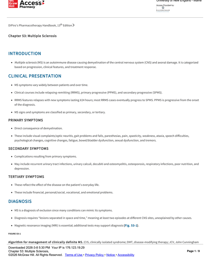 MULTIPLE SCLEROSIS cover