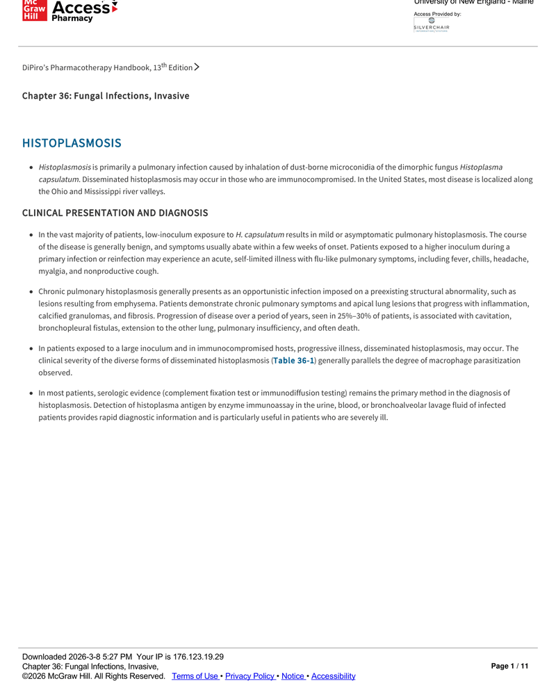 CHAPTER 36: FUNGAL INFECTIONS, INVASIVE cover