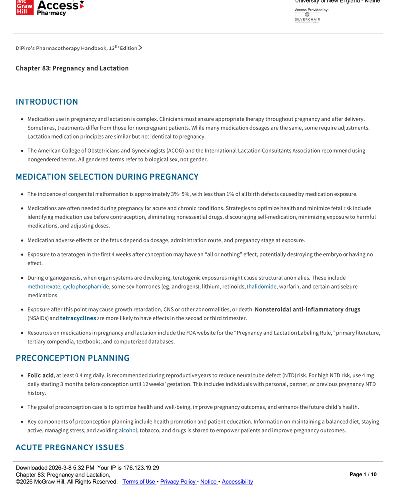 PREGNANCY AND LACTATION cover