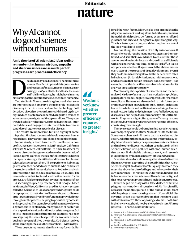 WHY AI CANNOT DO GOOD SCIENCE WITHOUT HUMANS cover