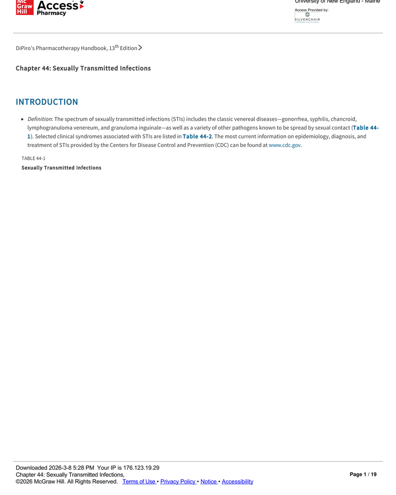 SEXUALLY TRANSMITTED INFECTIONS cover