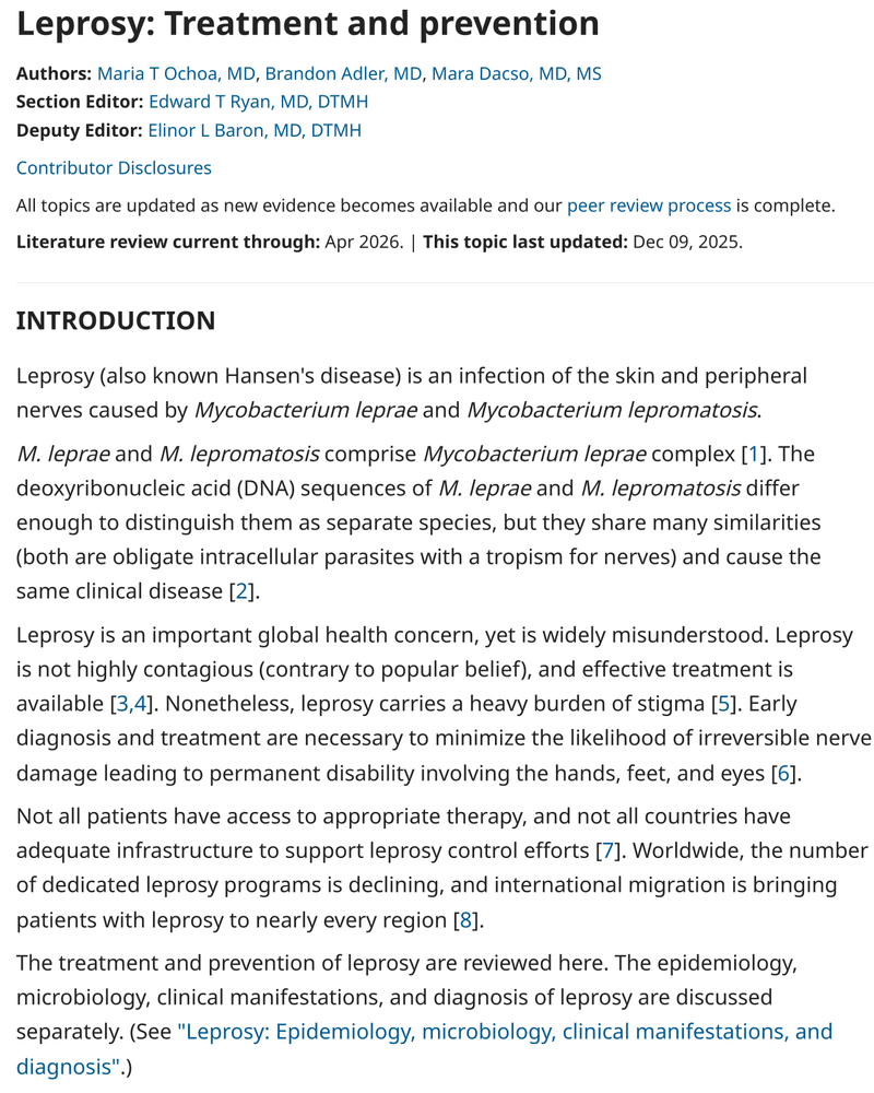 LEPROSY: TREATMENT AND PREVENTION cover