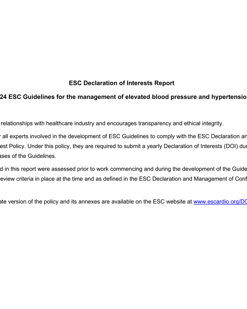 2024 ESC GUIDELINES FOR THE MANAGEMENT OF ELEVATED BLOOD PRESSURE AND HYPERTENSION cover