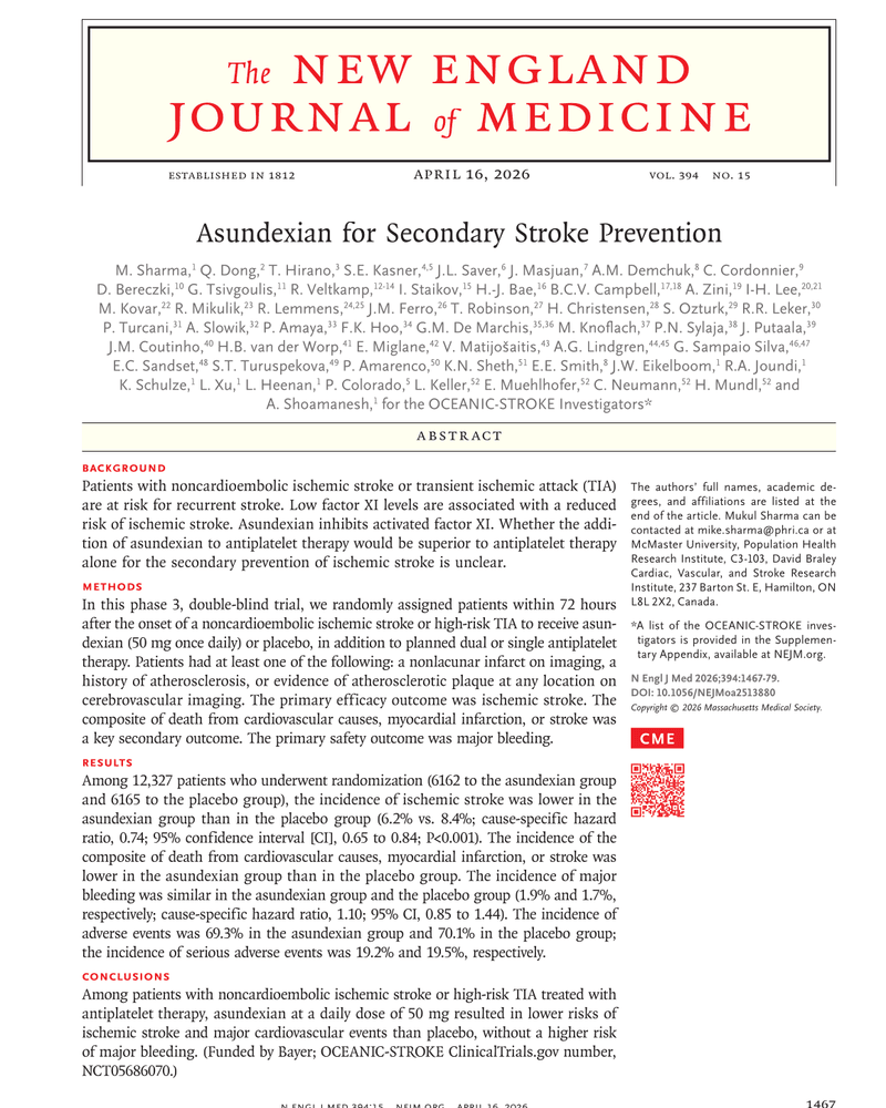 Asundexian for Secondary Stroke Prevention cover