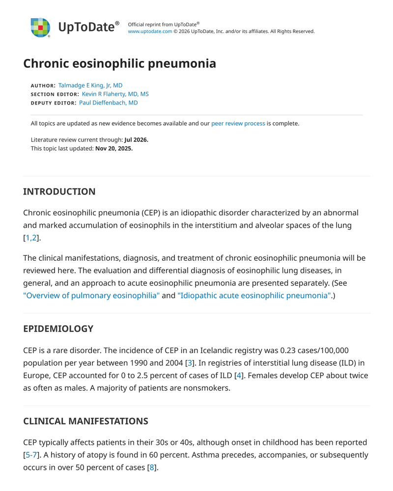 CHRONIC EOSINOPHILIC PNEUMONIA cover