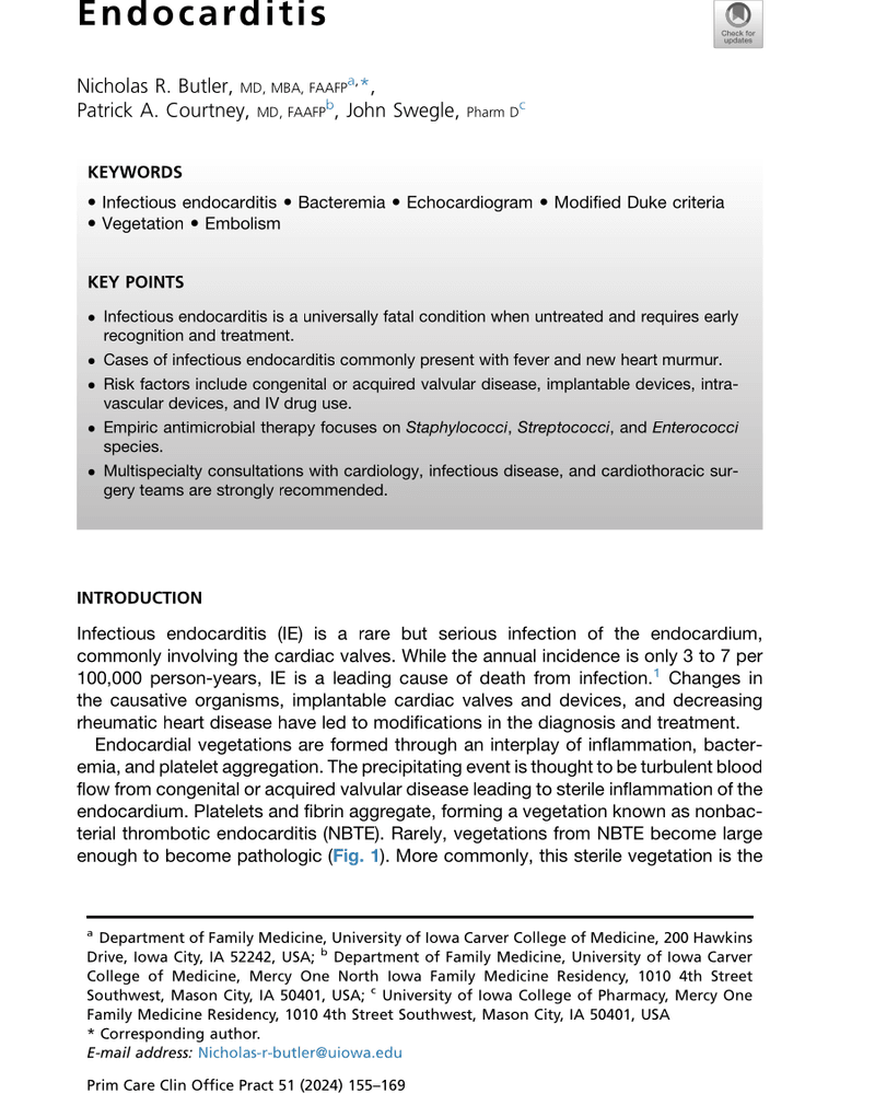 INFECTIOUS ENDOCARDITIS cover