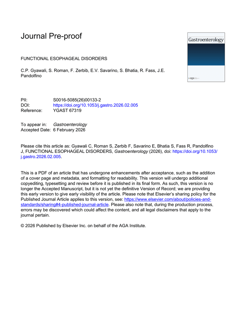 FUNCTIONAL ESOPHAGEAL DISORDERS cover