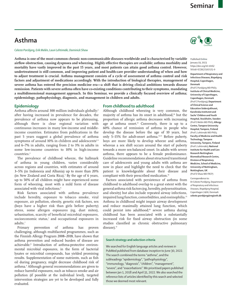 ASTHMA cover