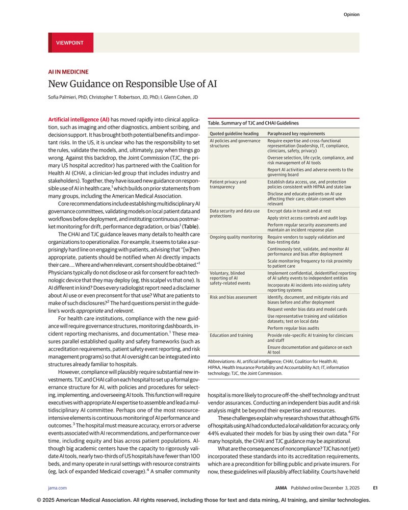 NEW GUIDANCE ON RESPONSIBLE USE OF AI cover