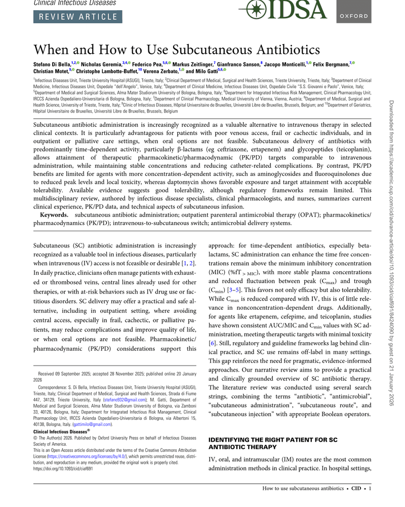 WHEN AND HOW TO USE SUBCUTANEOUS ANTIBIOTICS cover