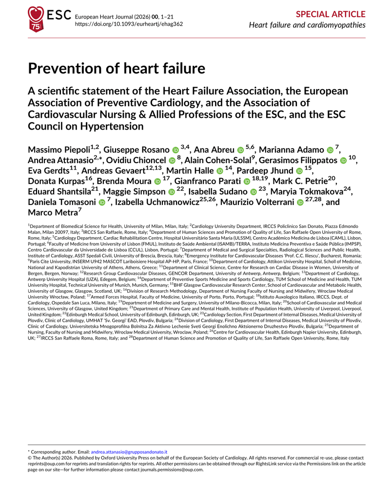 PREVENTION OF HEART FAILURE cover