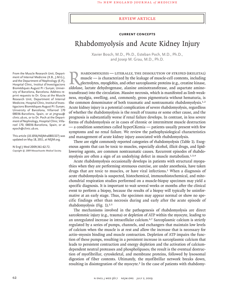 RHABDOMYOLYSIS AND ACUTE KIDNEY INJURY cover