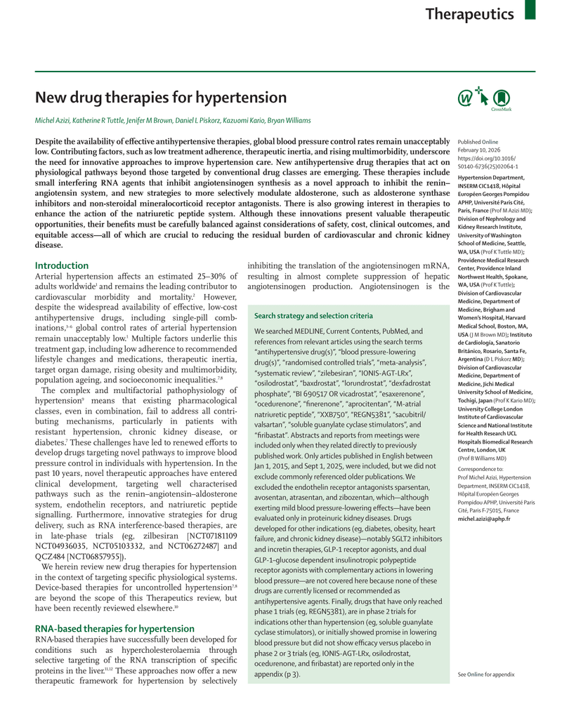 NEW DRUG THERAPIES FOR HYPERTENSION cover
