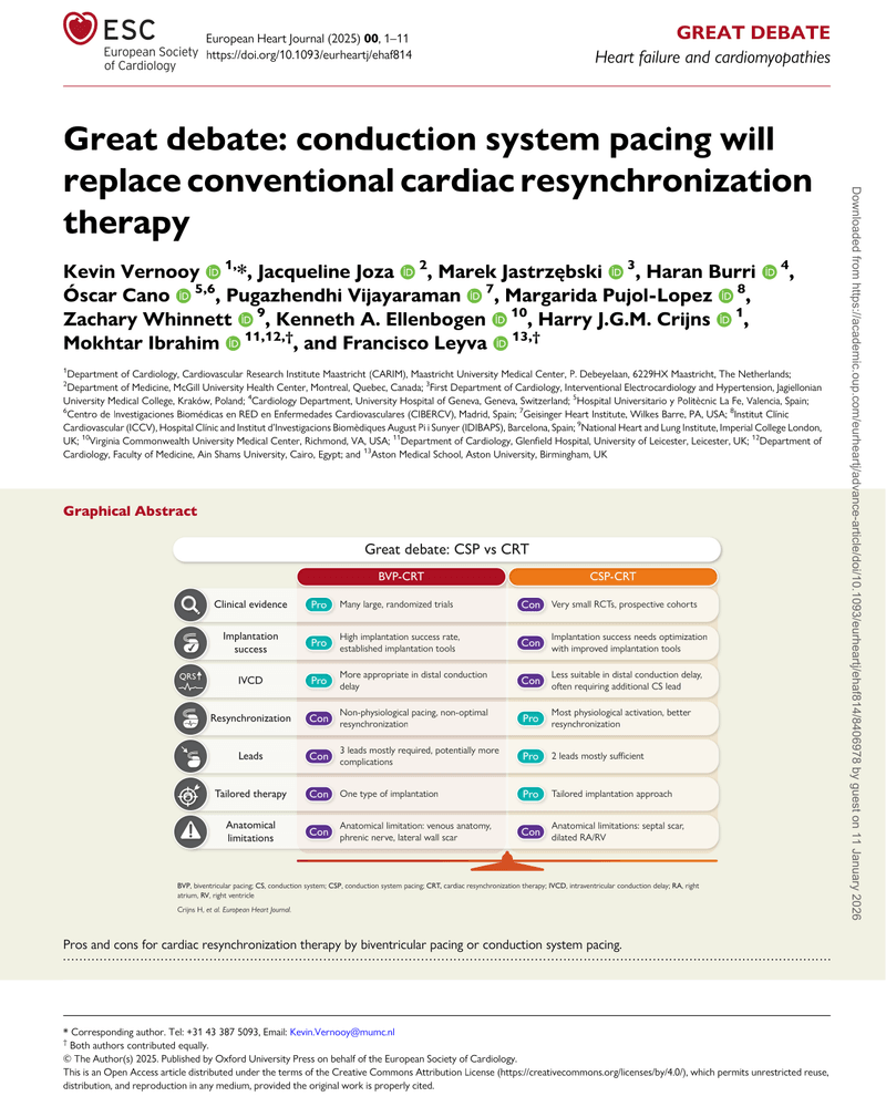 GREAT DEBATE: CONDUCTION SYSTEM PACING WILL REPLACE CONVENTIONAL CARDIAC RESYNCHRONIZATION THERAPY cover