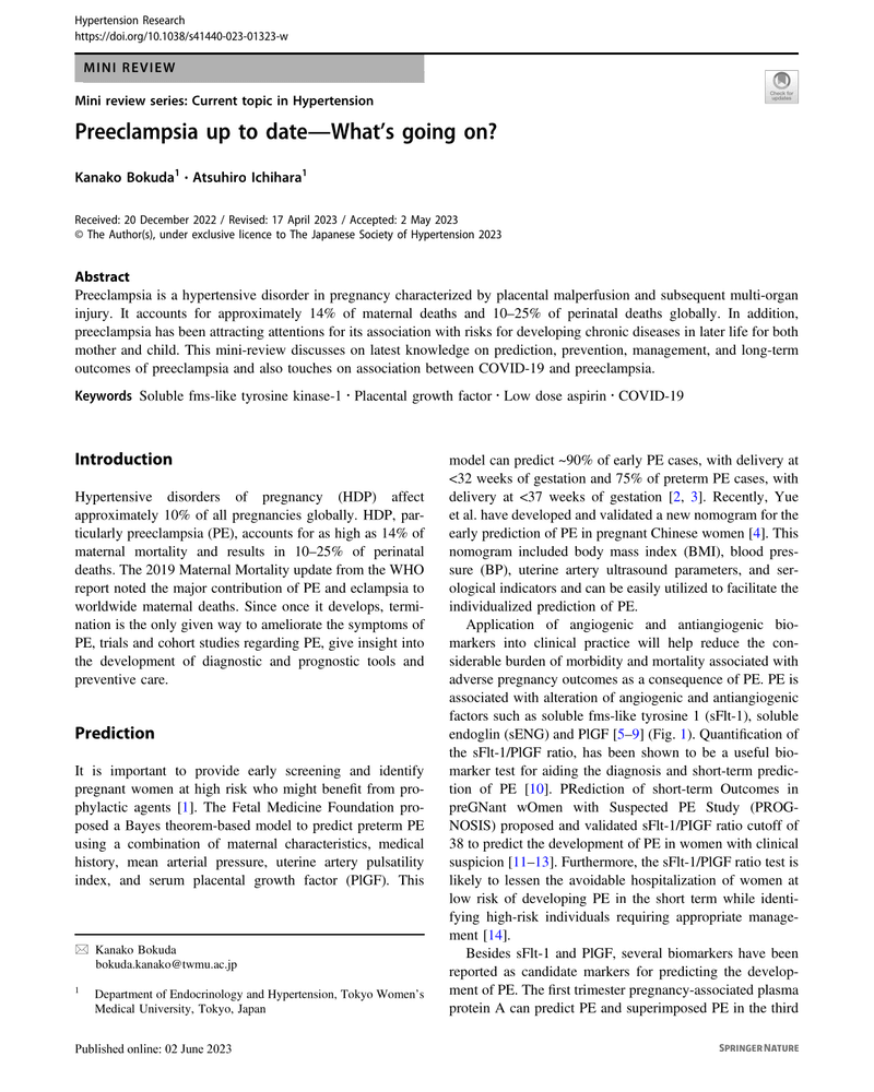 PREECLAMPSIA UP TO DATE — WHAT’S GOING ON? cover