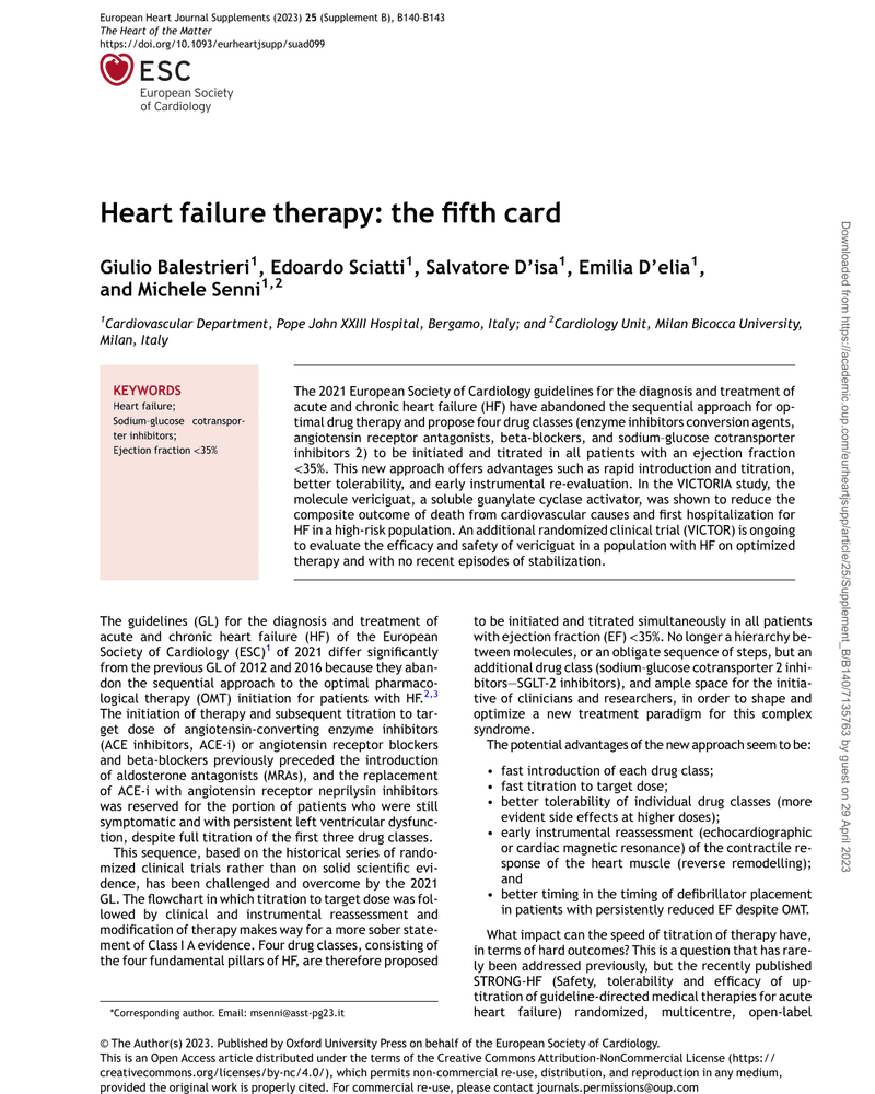 HEART FAILURE THERAPY: THE FIFTH CARD cover