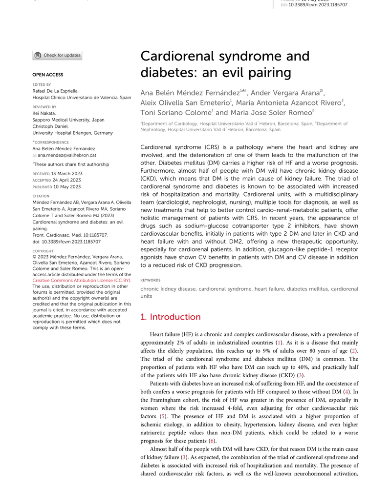 CARDIORENAL SYNDROME AND DIABETES: AN EVIL PAIRING cover
