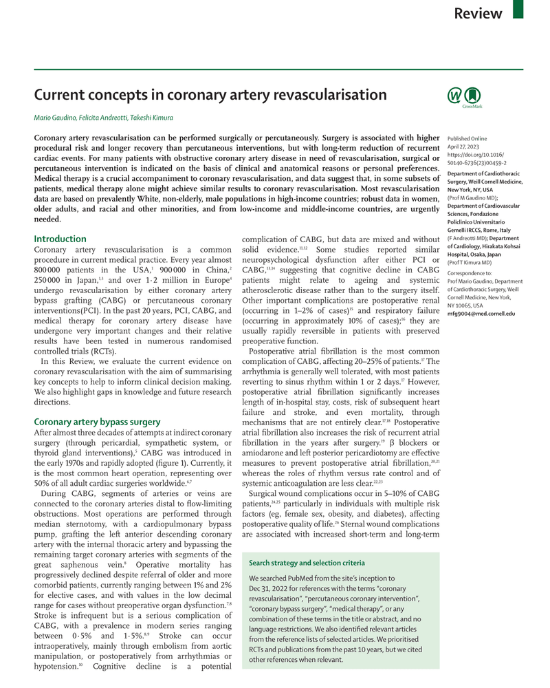 CURRENT CONCEPTS IN CORONARY ARTERY REVASCULARISATION cover