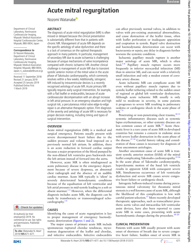 ACUTE MITRAL REGURGITATION cover