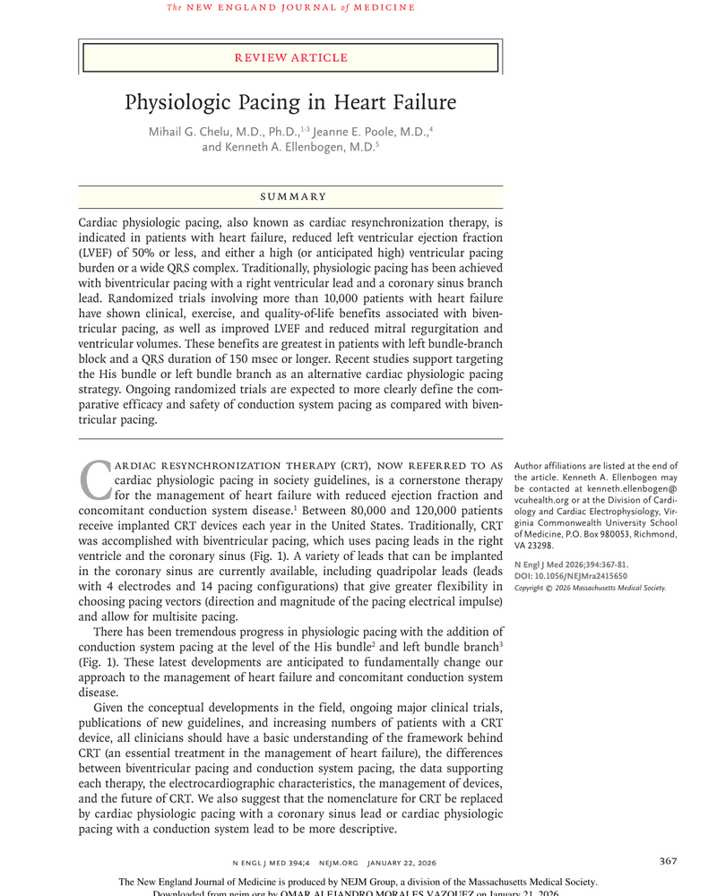 PHYSIOLOGIC PACING IN HEART FAILURE cover