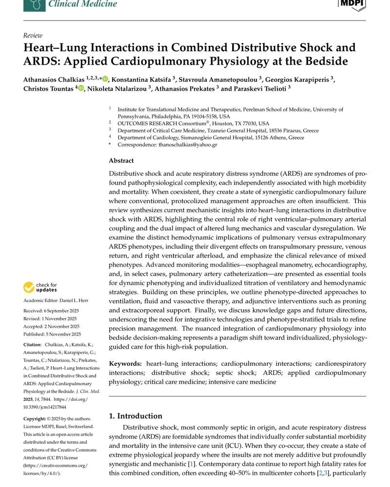 HEART–LUNG INTERACTIONS IN COMBINED DISTRIBUTIVE SHOCK AND ARDS: APPLIED CARDIOPULMONARY PHYSIOLOGY AT THE BEDSIDE cover