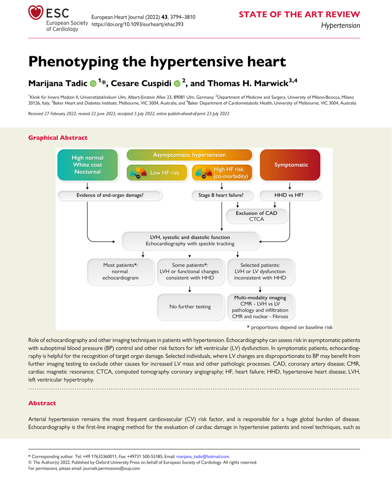 PHENOTYPING THE HYPERTENSIVE HEART cover