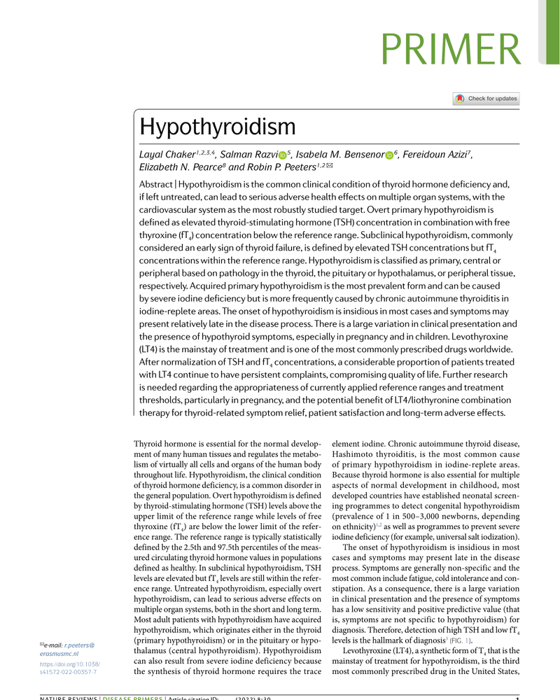 PRIMER Hypothyroidism cover