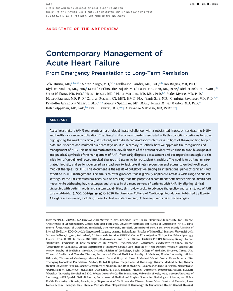 CONTEMPORARY MANAGEMENT OF ACUTE HEART FAILURE cover